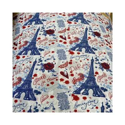 chang xing factory the tower design 100%  polyester textile  fabric for bedsheet